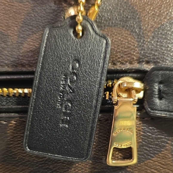 Coach Brown and Black Crossbody Bag with Signature Monogram - Picture 10 of 16